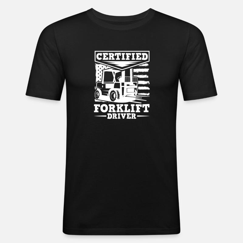 Gabelstapler - Männer Slim Fit T-Shirt - Schwarz
