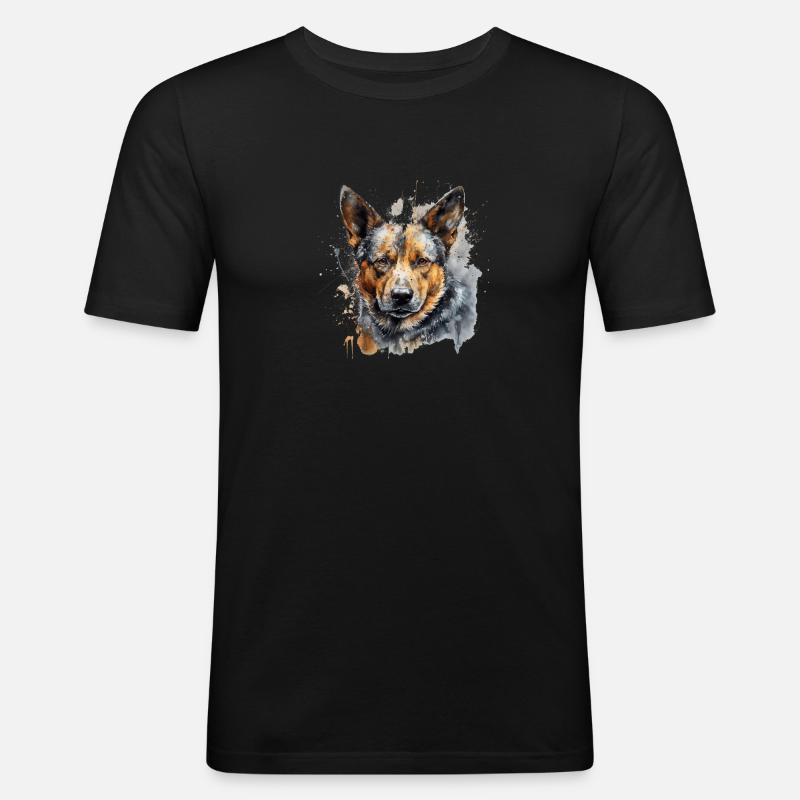 Australian Cattle Dog - Männer Slim Fit T-Shirt - Schwarz