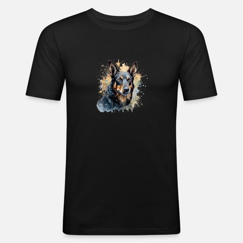 Australian Kelpie - Männer Slim Fit T-Shirt - Schwarz