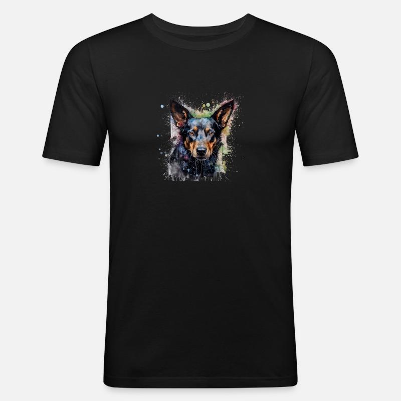 Australian Kelpie - Männer Slim Fit T-Shirt - Schwarz