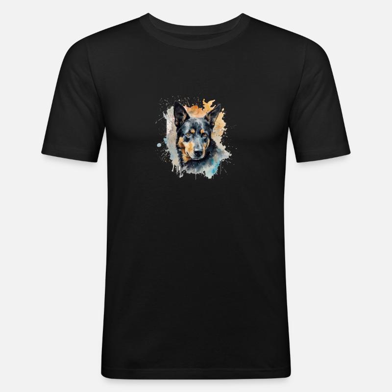 Australian Kelpie - Männer Slim Fit T-Shirt - Schwarz