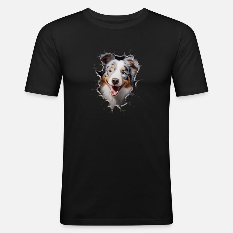 Australian Shepherd Owner - Perfect Aussie - Männer Slim Fit T-Shirt - Schwarz