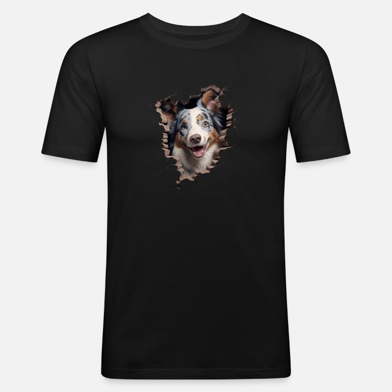 Australian Shepherd Owner - Perfect Aussie - Männer Slim Fit T-Shirt - Schwarz