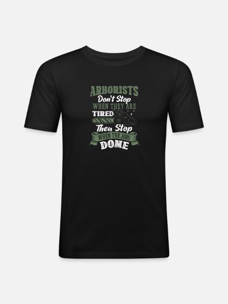 Bûcheron tronçonneuse arboriste - T-shirt près du corps Homme - noir