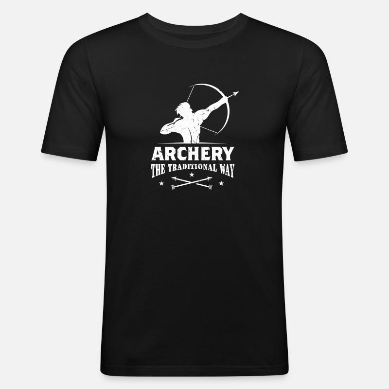 Archery Bogenschießen Bogen - Männer Slim Fit T-Shirt - Schwarz