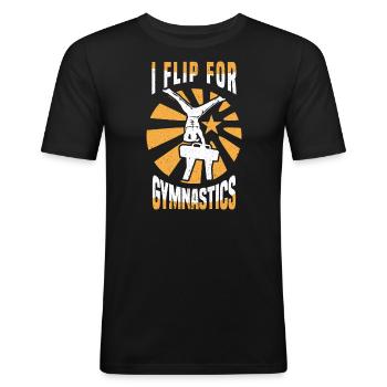 Gymnastik Turnen Barren Trampolin Ringe Turner - Männer Slim Fit T-Shirt - Schwarz - Vorne - Nik (191cm)