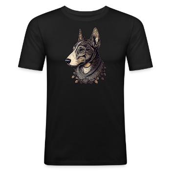 Bull terrier - T-shirt près du corps Homme - noir - Devant - Nik (191cm)