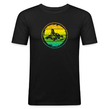 Go Kart Gokart Motorsport Go-Kart Kartfahrer - Männer Slim Fit T-Shirt - Schwarz - Vorne - Nik (191cm)