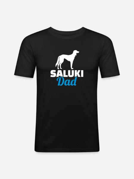 Saluki - Männer Slim Fit T-Shirt - Schwarz