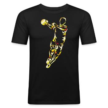 Handball Spieler Handball Geschenk - Männer Slim Fit T-Shirt - Schwarz - Vorne - Nik (191cm)