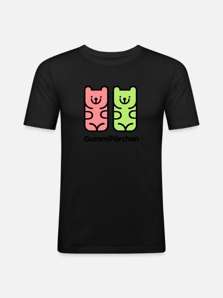 GummiPärchen - Männer Slim Fit T-Shirt - Schwarz