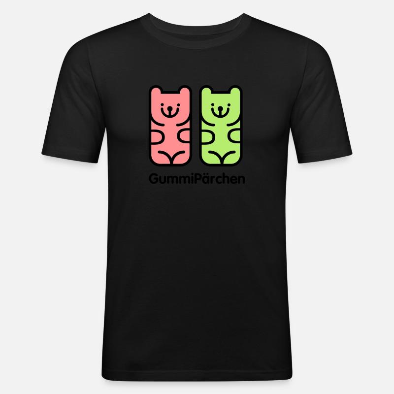 GummiPärchen - Männer Slim Fit T-Shirt - Schwarz