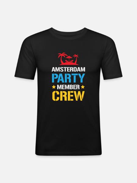 Amsterdam Party Crew - Men's Slim Fit T-Shirt - black