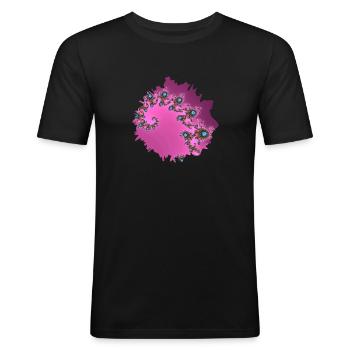 pinklila form - Männer Slim Fit T-Shirt - Schwarz - Vorne - Nik (191cm)