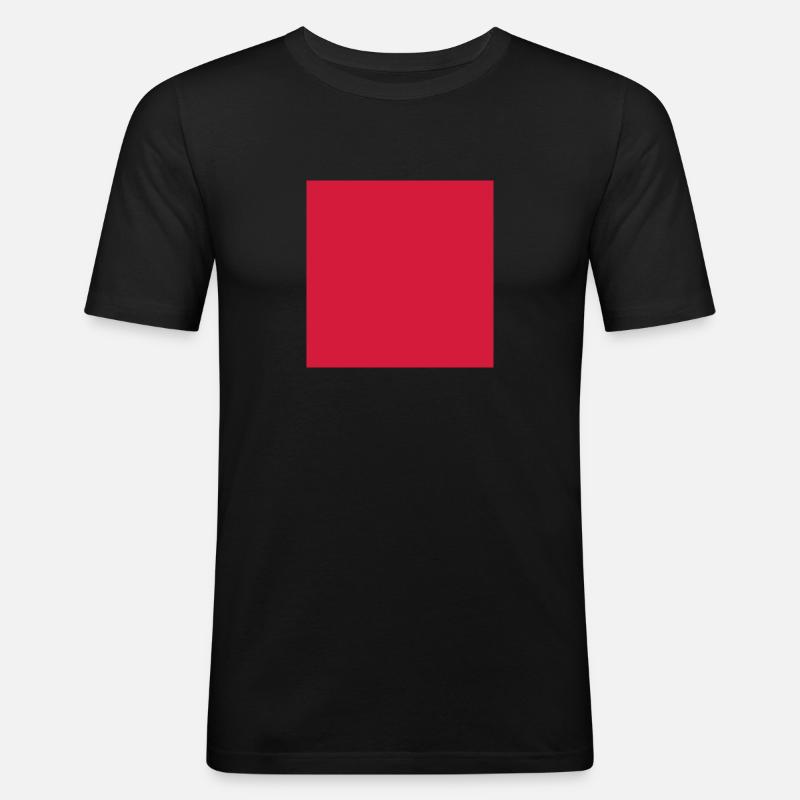 Quadrat - Männer Slim Fit T-Shirt - Schwarz