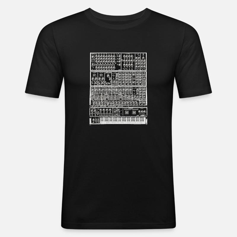 Modulares System synth - Männer Slim Fit T-Shirt - Schwarz