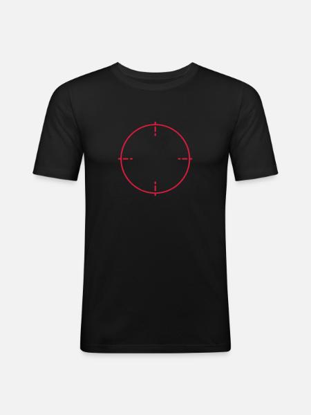 mire / crosshairs (1c) - T-shirt près du corps Homme - noir