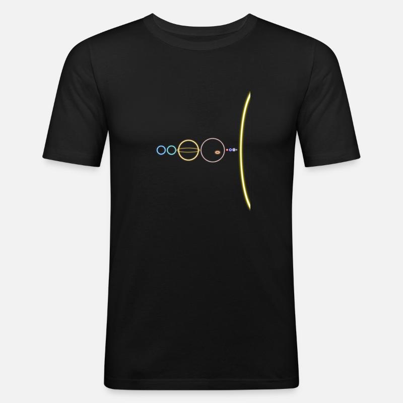 Solar System - Männer Slim Fit T-Shirt - Schwarz