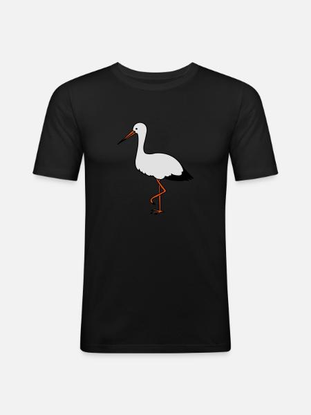 storch - Männer Slim Fit T-Shirt - Schwarz