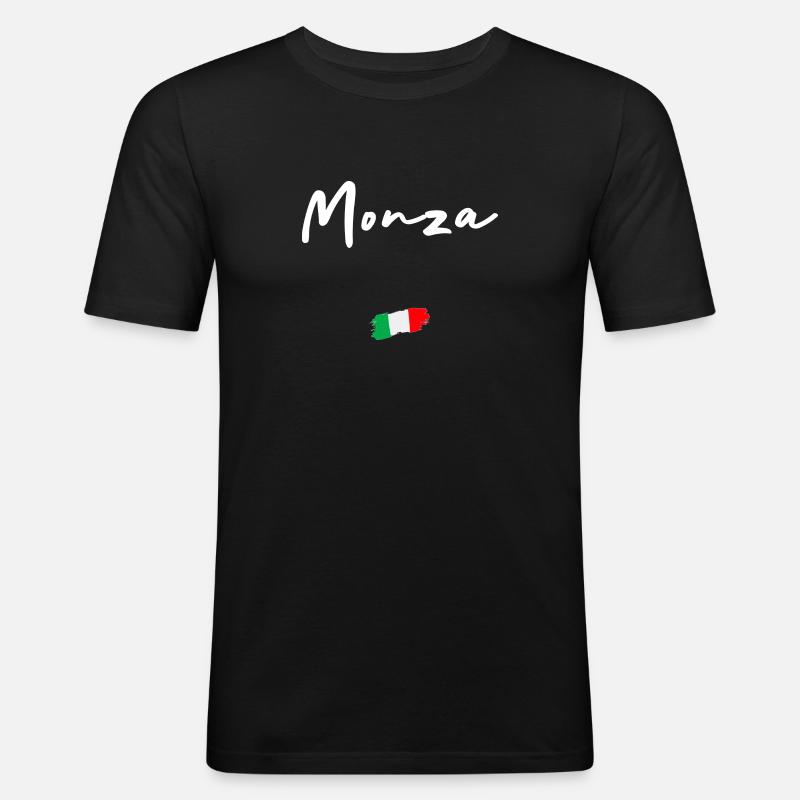 MONZA - Männer Slim Fit T-Shirt - Schwarz