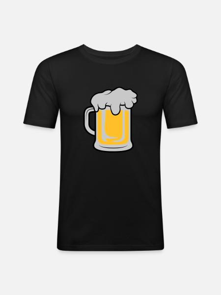 Maßkrug Bier - Männer Slim Fit T-Shirt - Schwarz