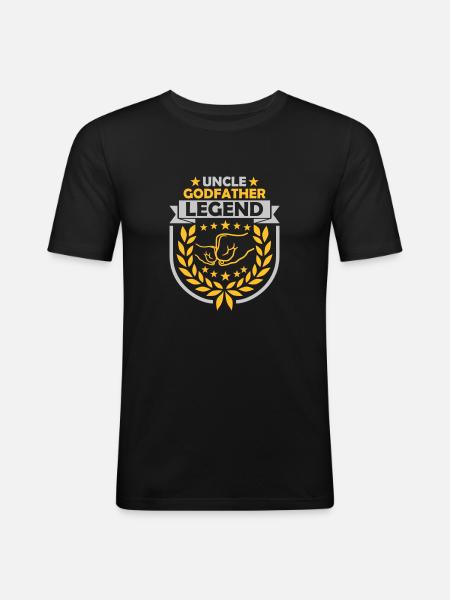 Uncle Godfather Legend Quote - Men's Slim Fit T-Shirt - black