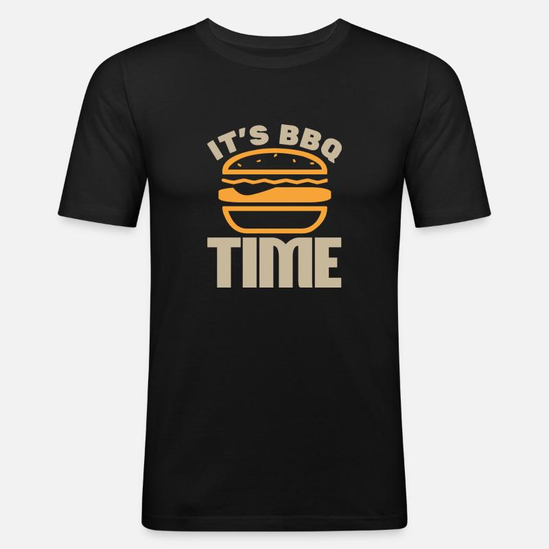 IT IS BBQ TIME - Men's Slim Fit T-Shirt - black