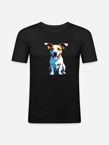 Jack Russel panting - Men's Slim Fit T-Shirt - black