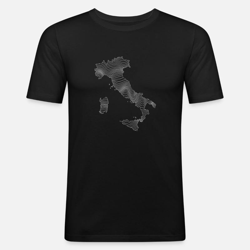 ITALY Abstract Map - Männer Slim Fit T-Shirt - Schwarz