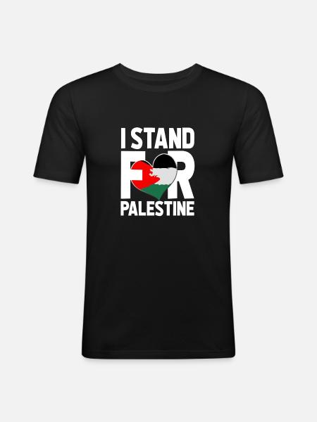 I STAND FOR PALESTINE - Men's Slim Fit T-Shirt - black