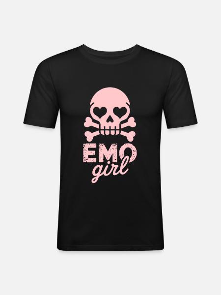 Fille emo ! - T-shirt près du corps Homme - noir