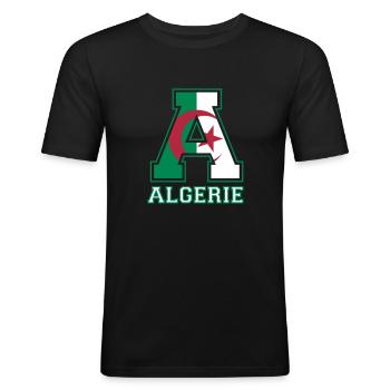 Athletic Algerie - T-shirt près du corps Homme - noir - Devant - Nik (191cm)