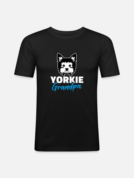 Yorkshire Terrier - Männer Slim Fit T-Shirt - Schwarz
