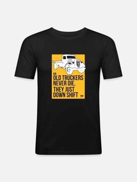 Old truckers - Men's Slim Fit T-Shirt - black