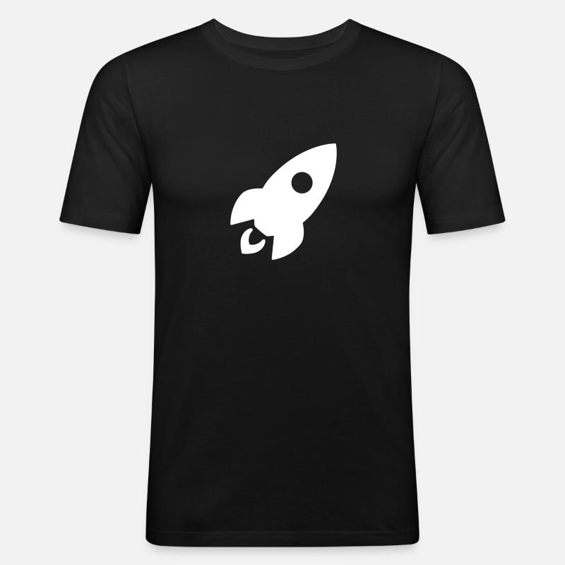 Fusée en blanc cadeau - T-shirt près du corps Homme - noir