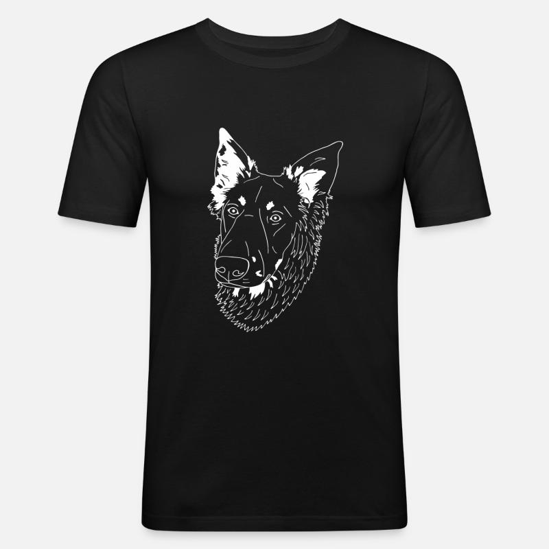 Gelbbacke - Männer Slim Fit T-Shirt - Schwarz