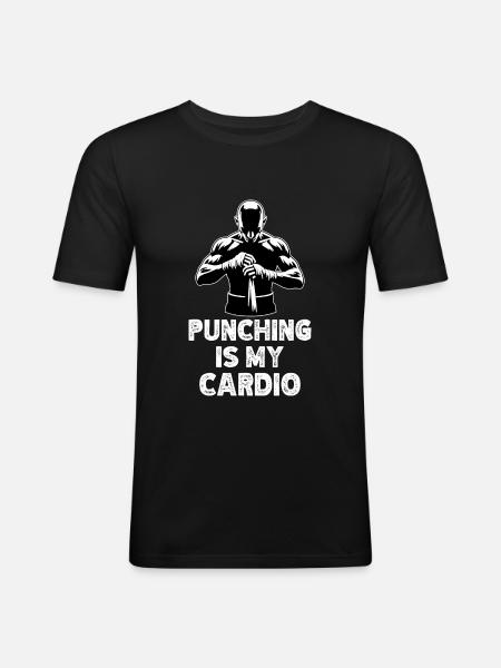 Boxing Boxer Kickboxing Quote - Men's Slim Fit T-Shirt - black