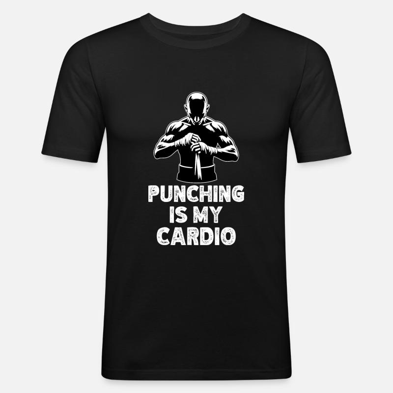 Boxen Boxer Kickboxen Zitat - Männer Slim Fit T-Shirt - Schwarz