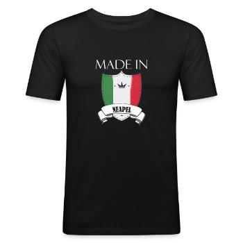 Made in Naples - Men's Slim Fit T-Shirt - black - Front - Nik (191cm)