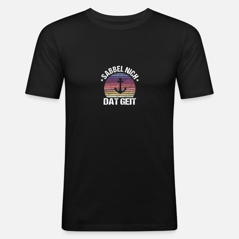 Sabbel nich dat geit - Männer Slim Fit T-Shirt - Schwarz