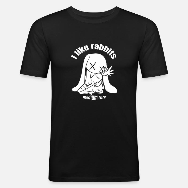 Ich mag Hasen...medium rare - Männer Slim Fit T-Shirt - Schwarz