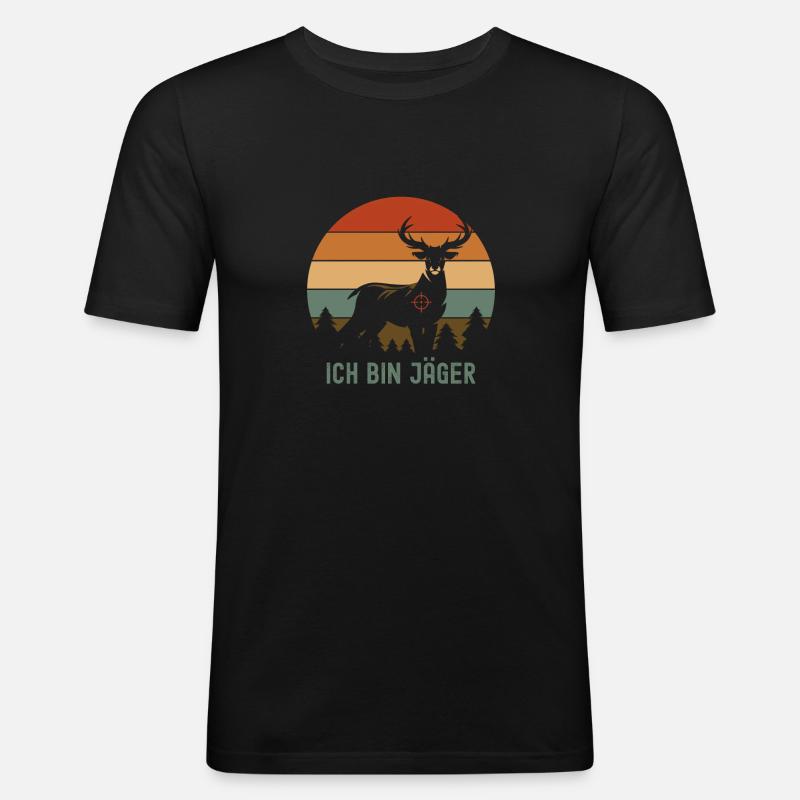 Jäger - Männer Slim Fit T-Shirt - Schwarz