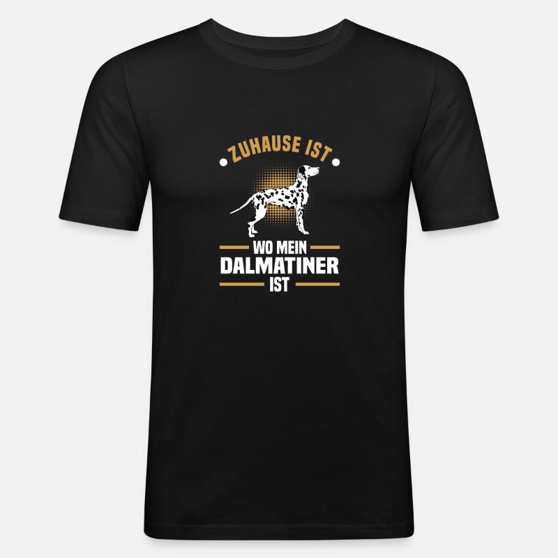 Dalmatiner - Männer Slim Fit T-Shirt - Schwarz
