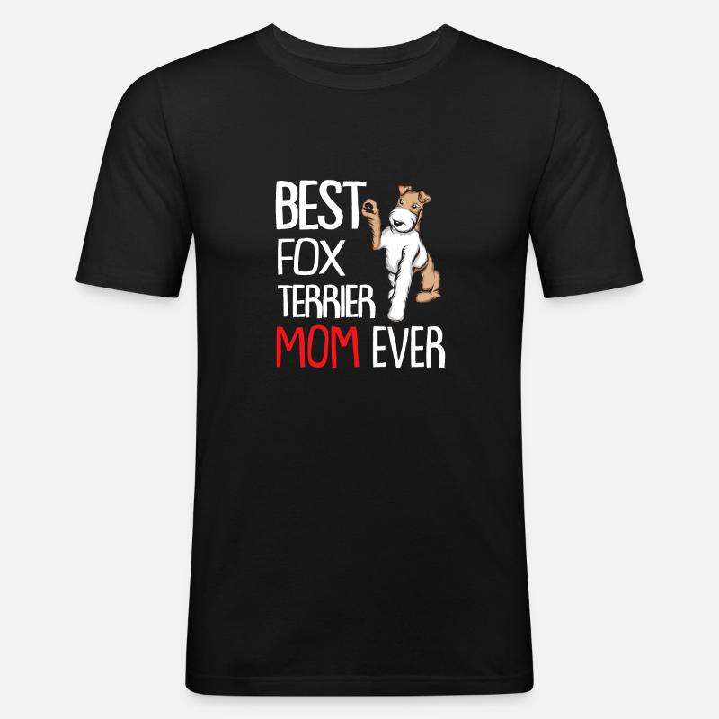 Foxterrier Drahthaar | Foxterrier - Männer Slim Fit T-Shirt - Schwarz