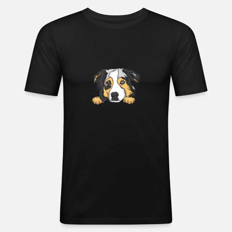 Australian Shepherd - Männer Slim Fit T-Shirt - Schwarz