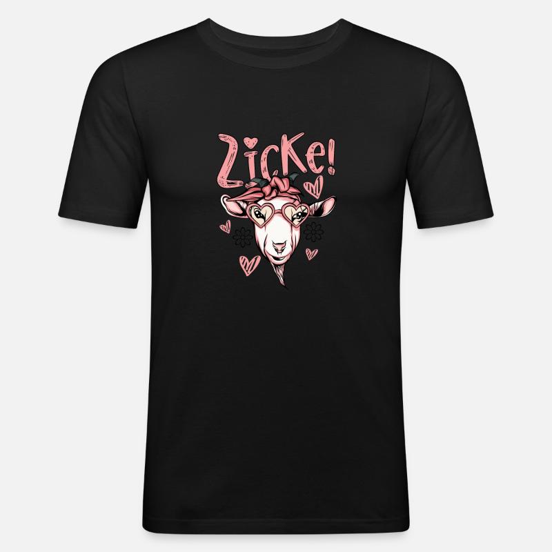 Ziege - Männer Slim Fit T-Shirt - Schwarz