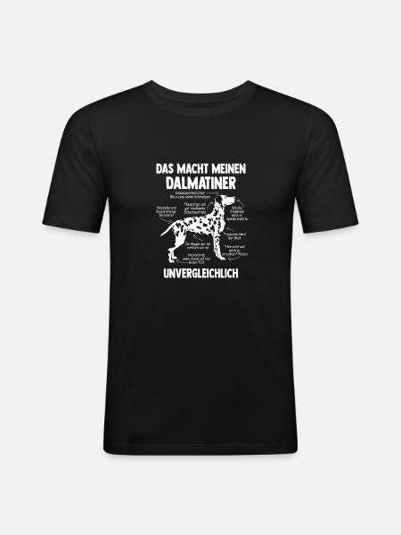 Dalmatiner - Männer Slim Fit T-Shirt - Schwarz