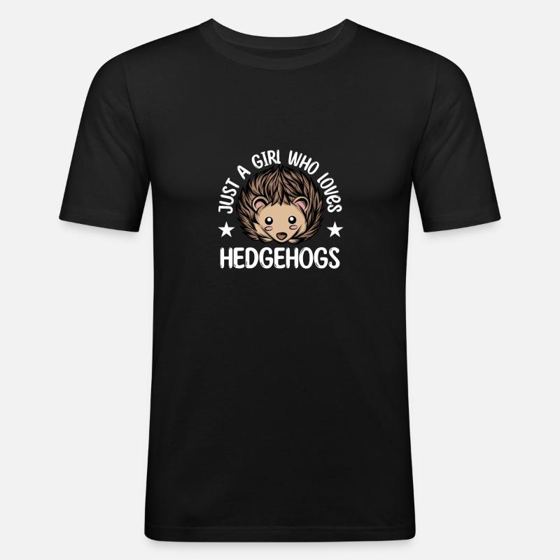 Igel - Männer Slim Fit T-Shirt - Schwarz