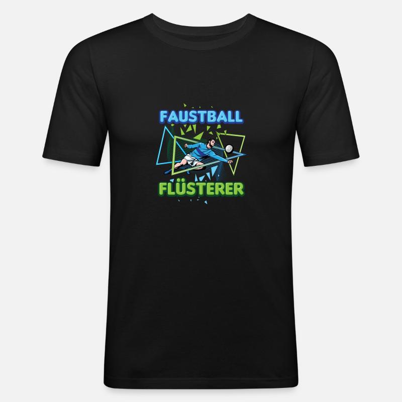 Faustball Flüsterer Rückschlagspiel Faustballer - Männer Slim Fit T-Shirt - Schwarz
