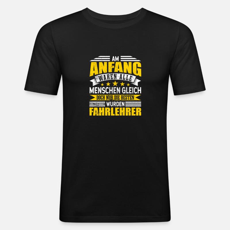 Fahrlehrer - Männer Slim Fit T-Shirt - Schwarz